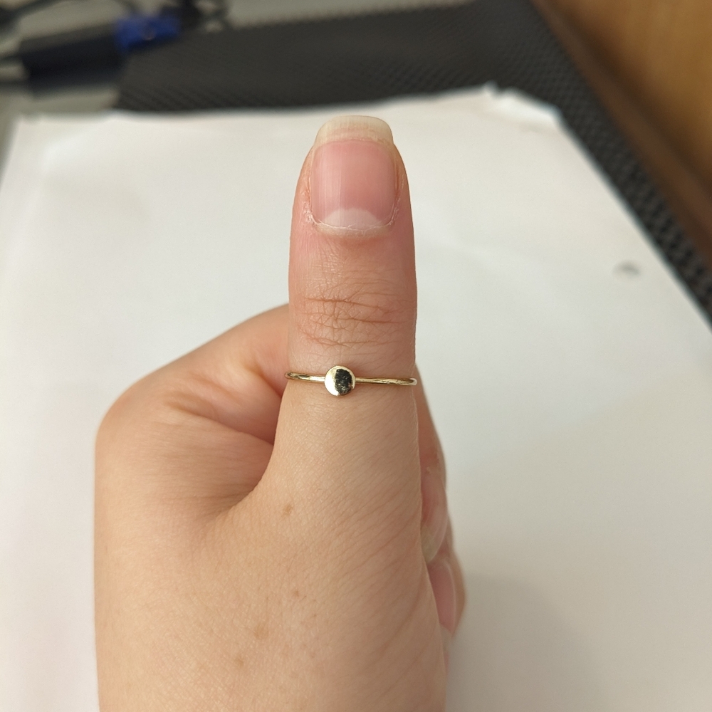 Gold Tone Ring with Circle